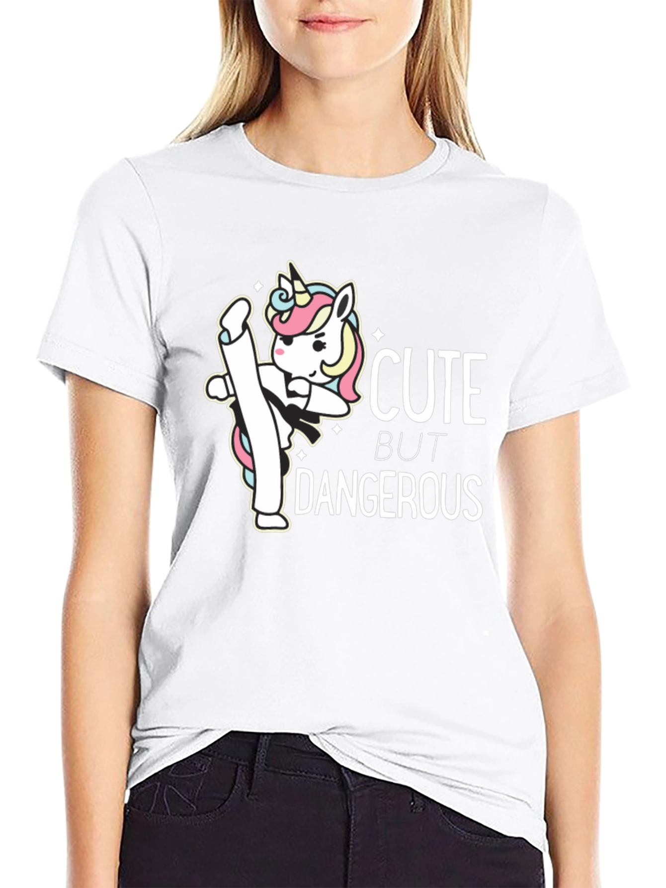 Cute But Dangerous Unicorn Graphic T-Shirt