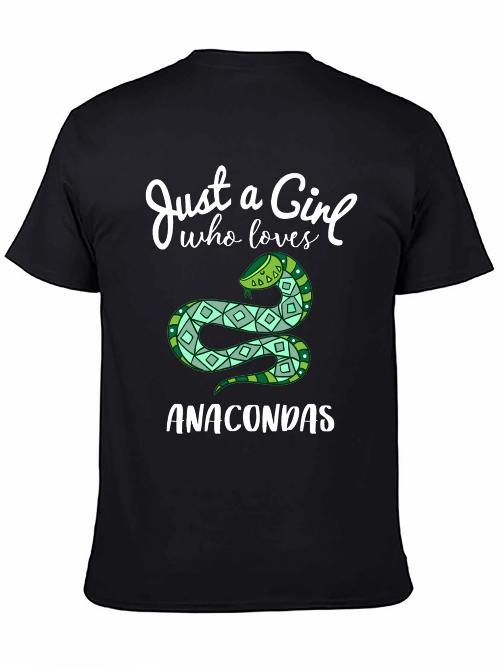 Just a Girl Who Loves Anacondas Black T-Shirt