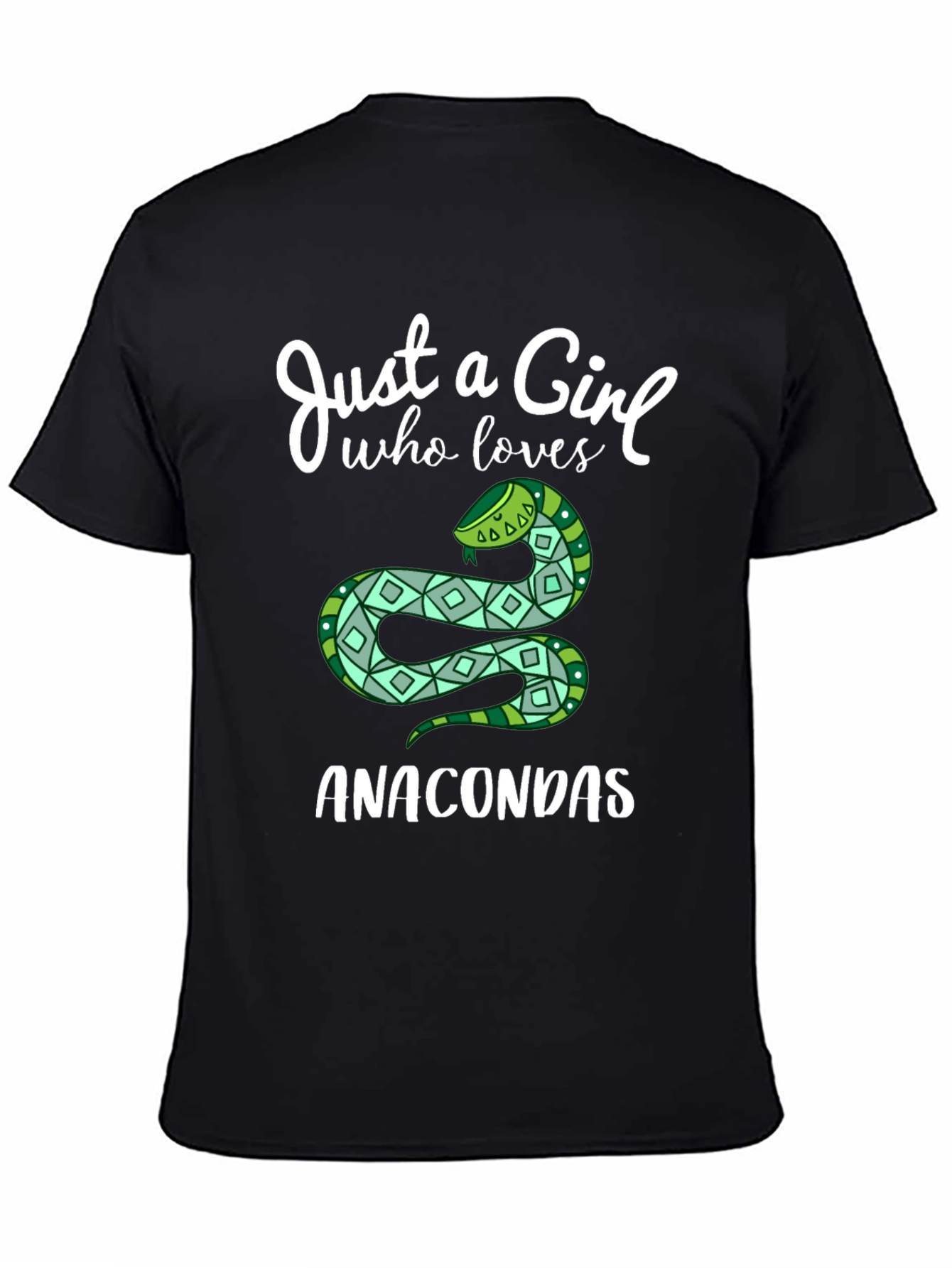 Just a Girl Who Loves Anacondas Black T-Shirt