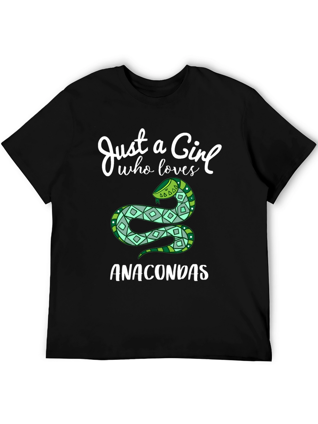 Just a Girl Who Loves Anacondas Black T-Shirt