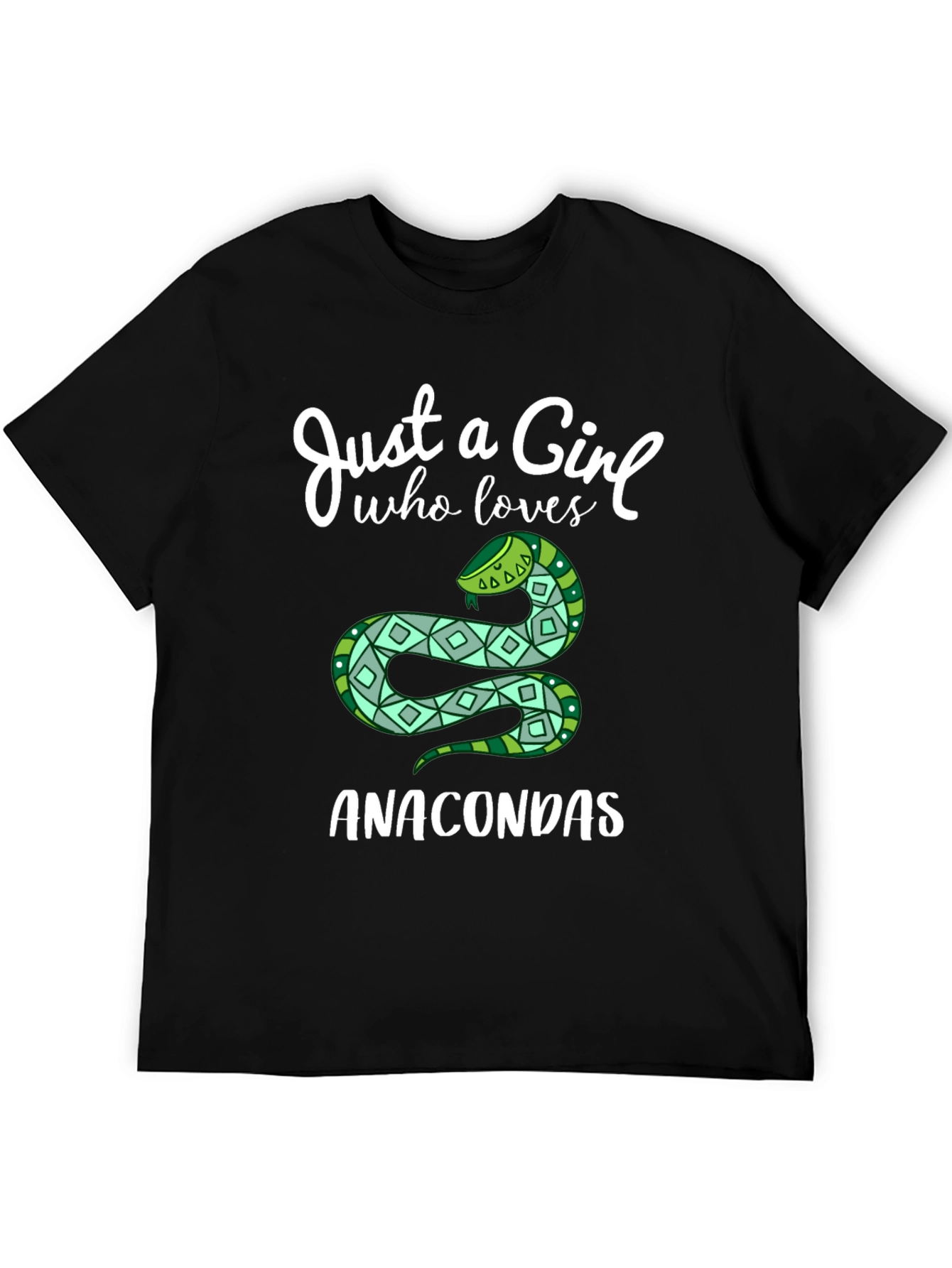 Just a Girl Who Loves Anacondas Black T-Shirt