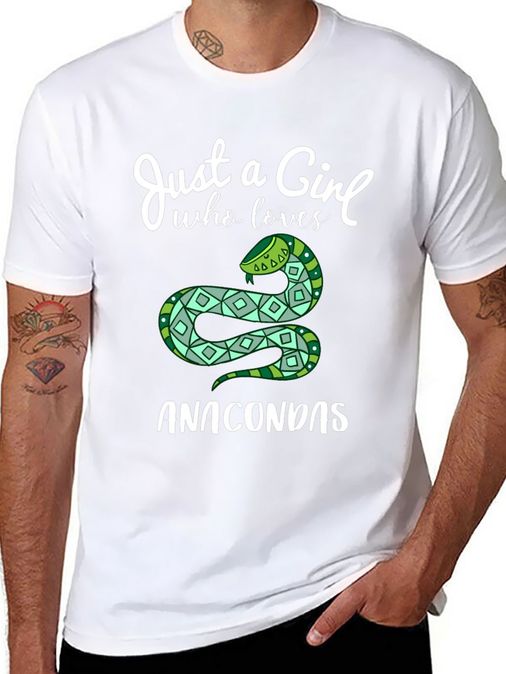Just a Girl Who Loves Anacondas Black T-Shirt