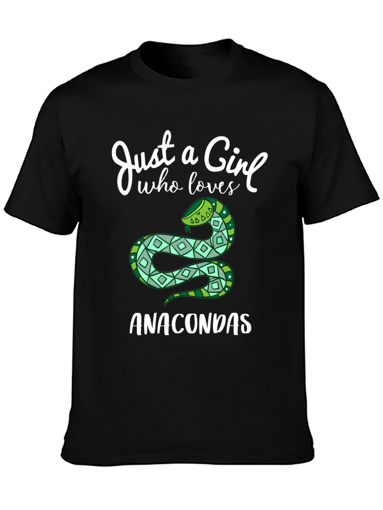 Just a Girl Who Loves Anacondas Black T-Shirt