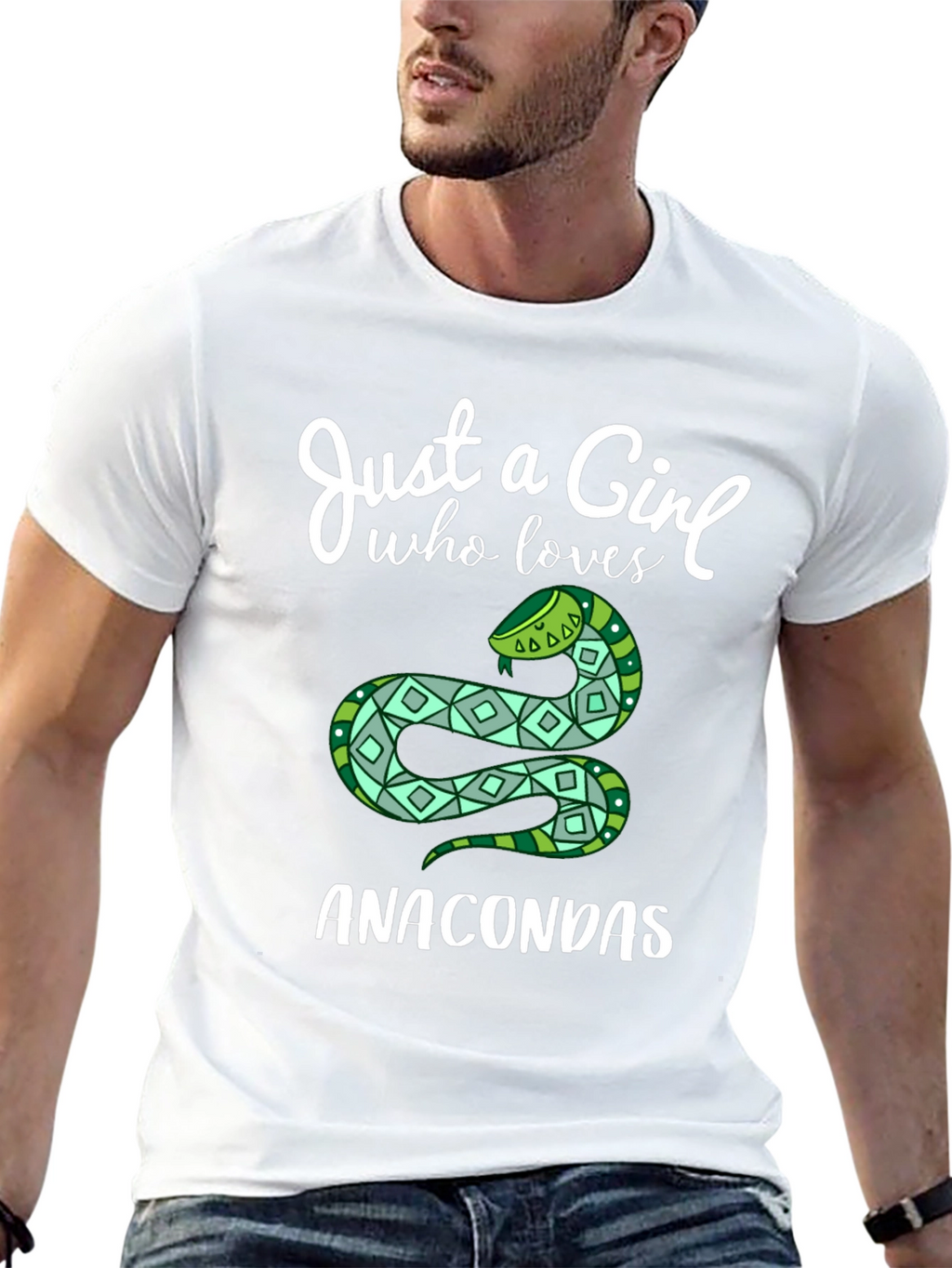 Just a Girl Who Loves Anacondas Black T-Shirt