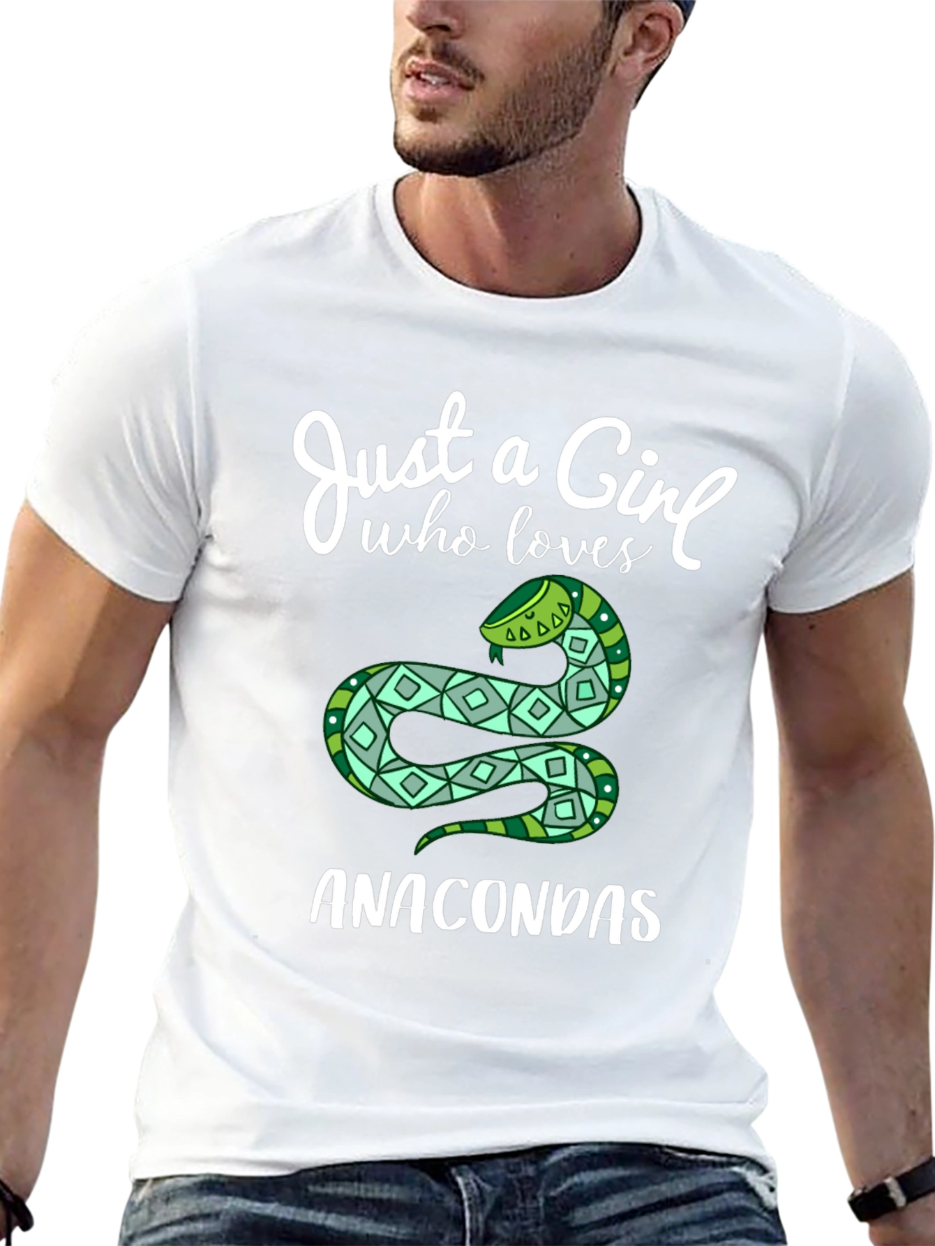 Just a Girl Who Loves Anacondas Black T-Shirt