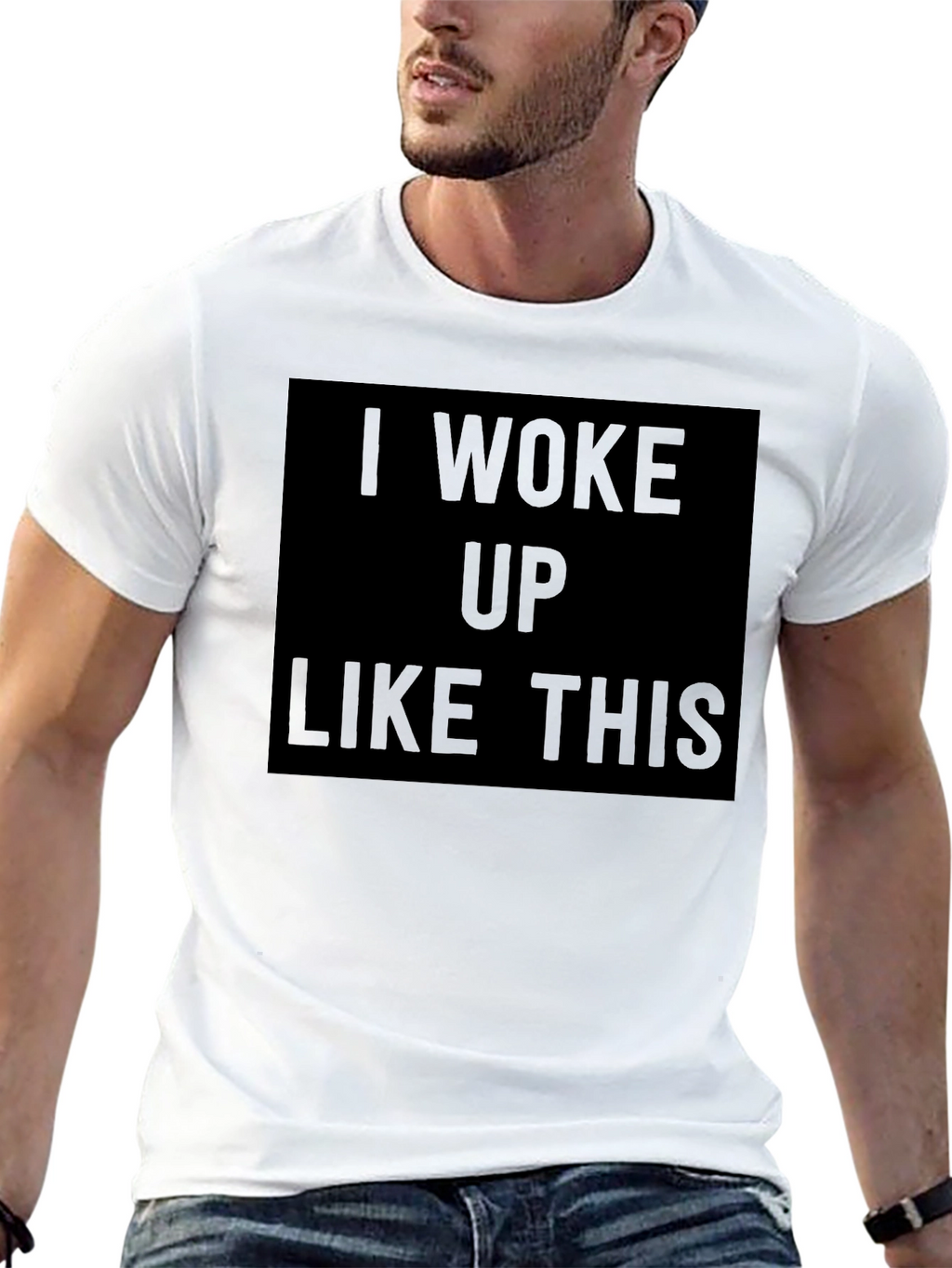 I Woke Up Like This Black Graphic Tee