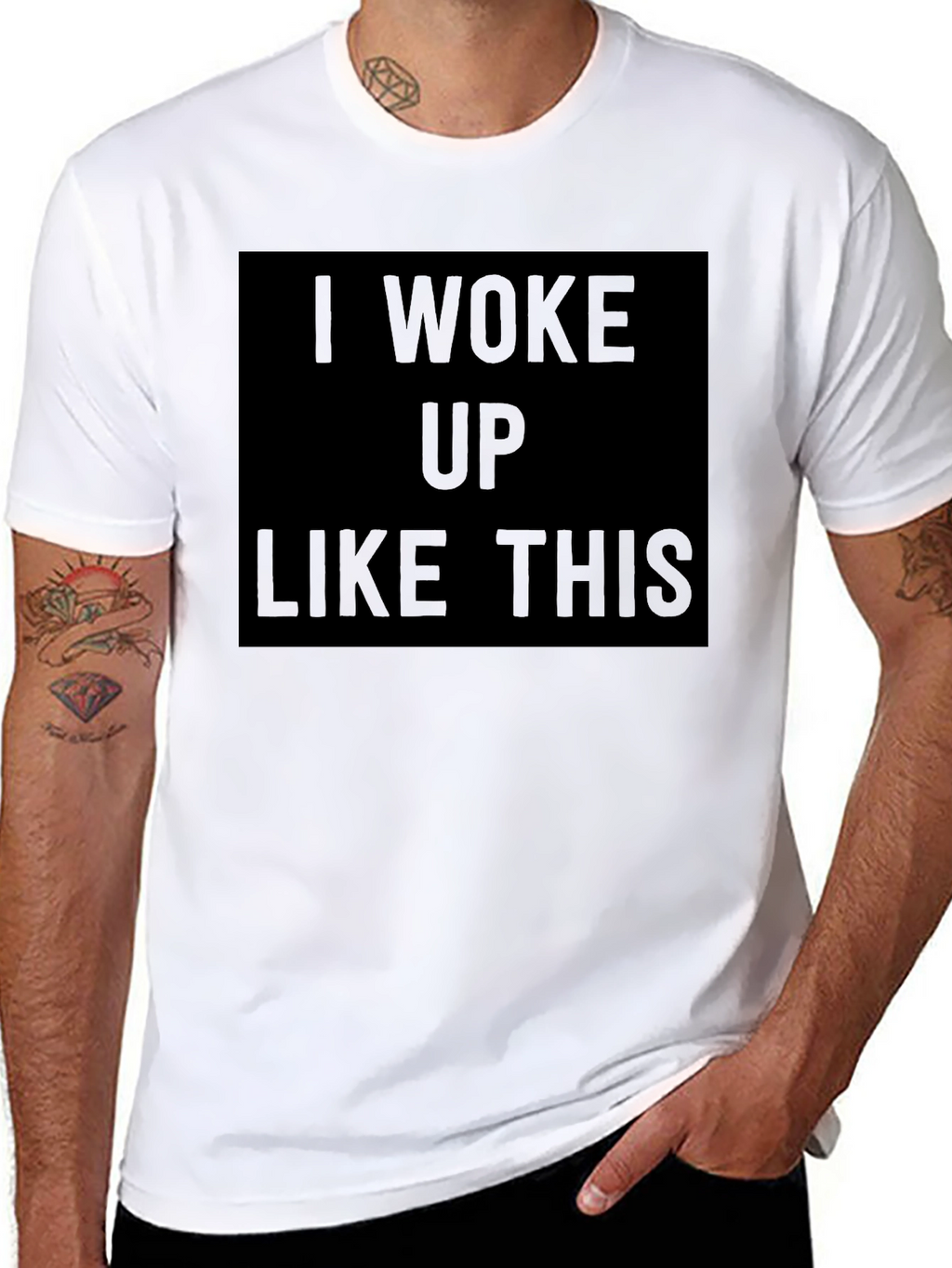 I Woke Up Like This Black Graphic Tee