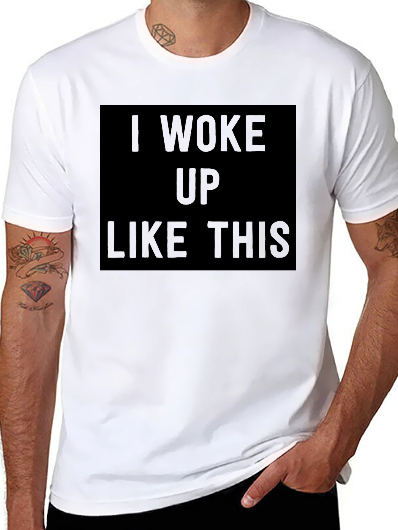 I Woke Up Like This Black Graphic Tee