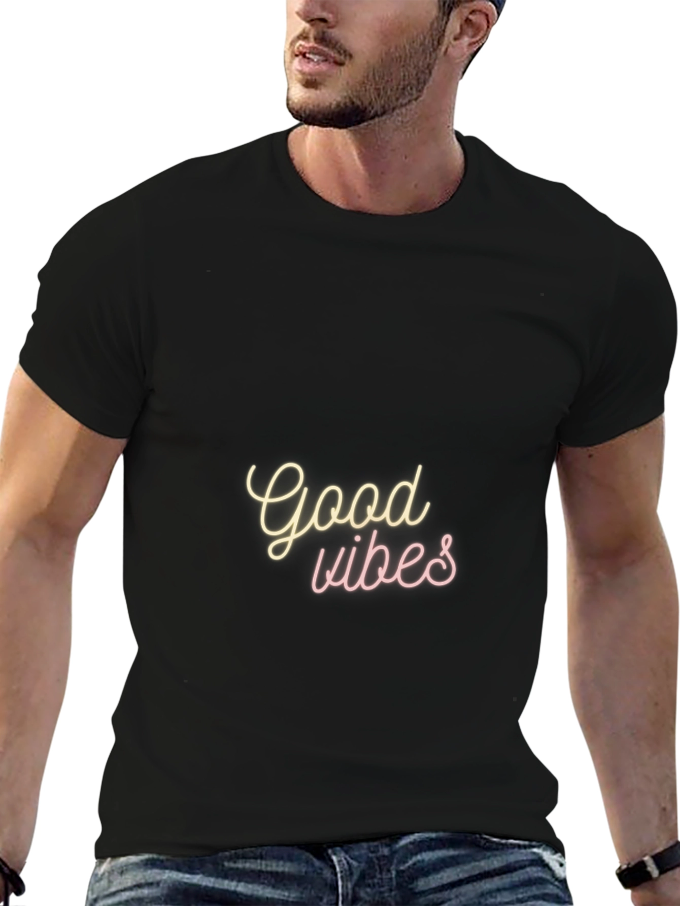 Good Vibes T-Shirt - Black Casual Tee
