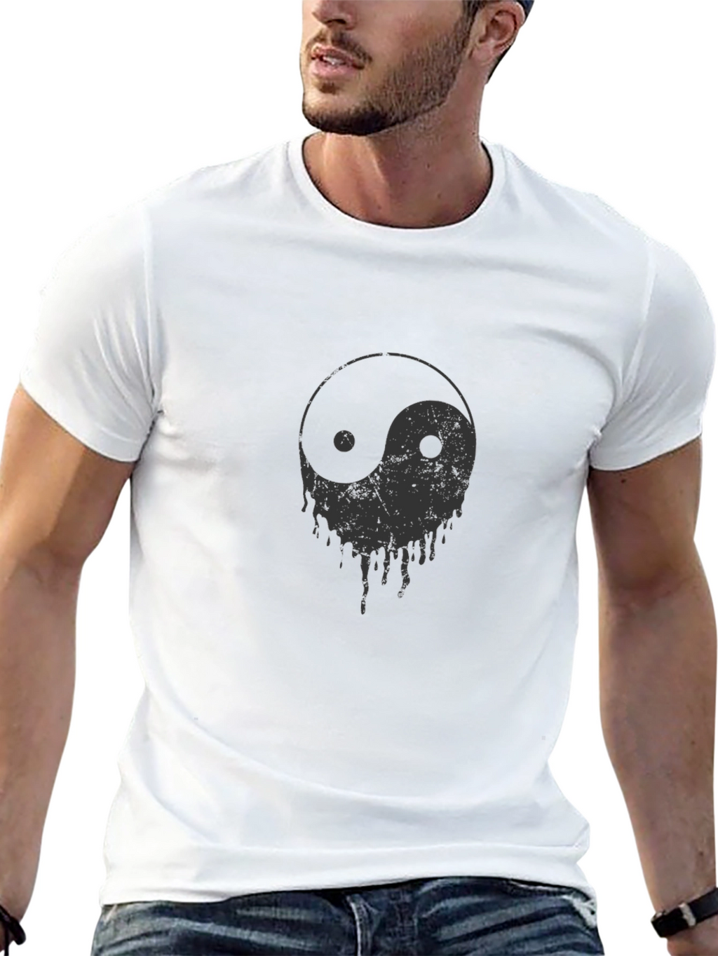 Yin Yang Drip Graphic Tee - Cool Casual Style