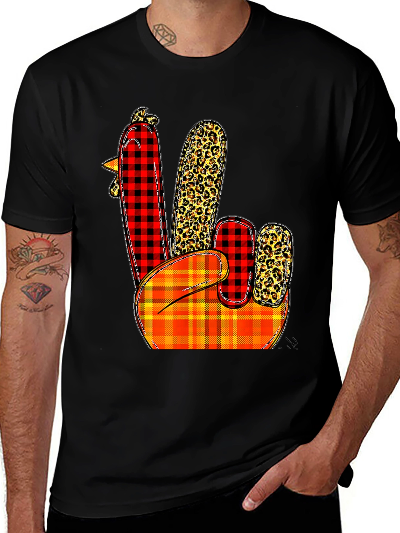 Festive Thanksgiving Turkey Hand T-Shirt