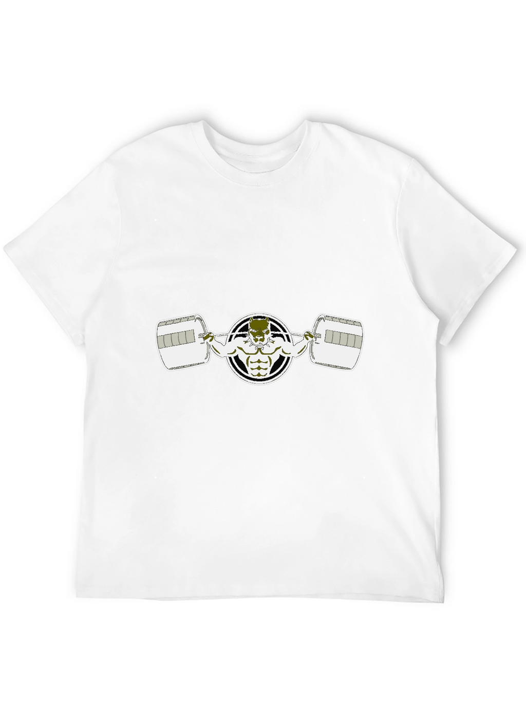 Weightlifting Bulldog Graphic Tee - Black Cotton