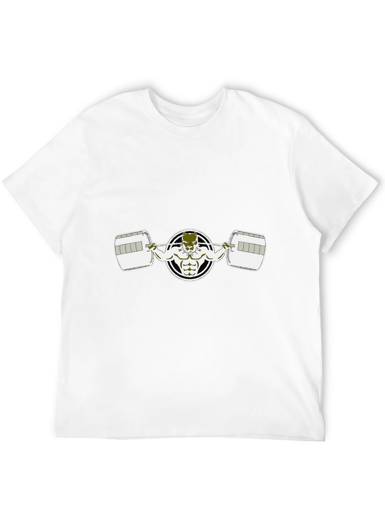 Weightlifting Bulldog Graphic Tee - Black Cotton
