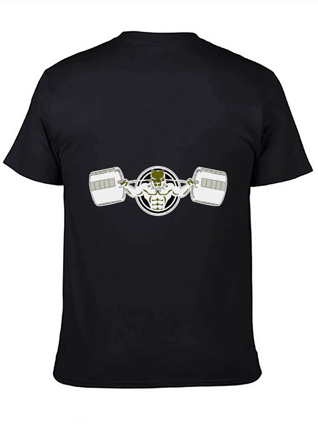 Weightlifting Bulldog Graphic Tee - Black Cotton