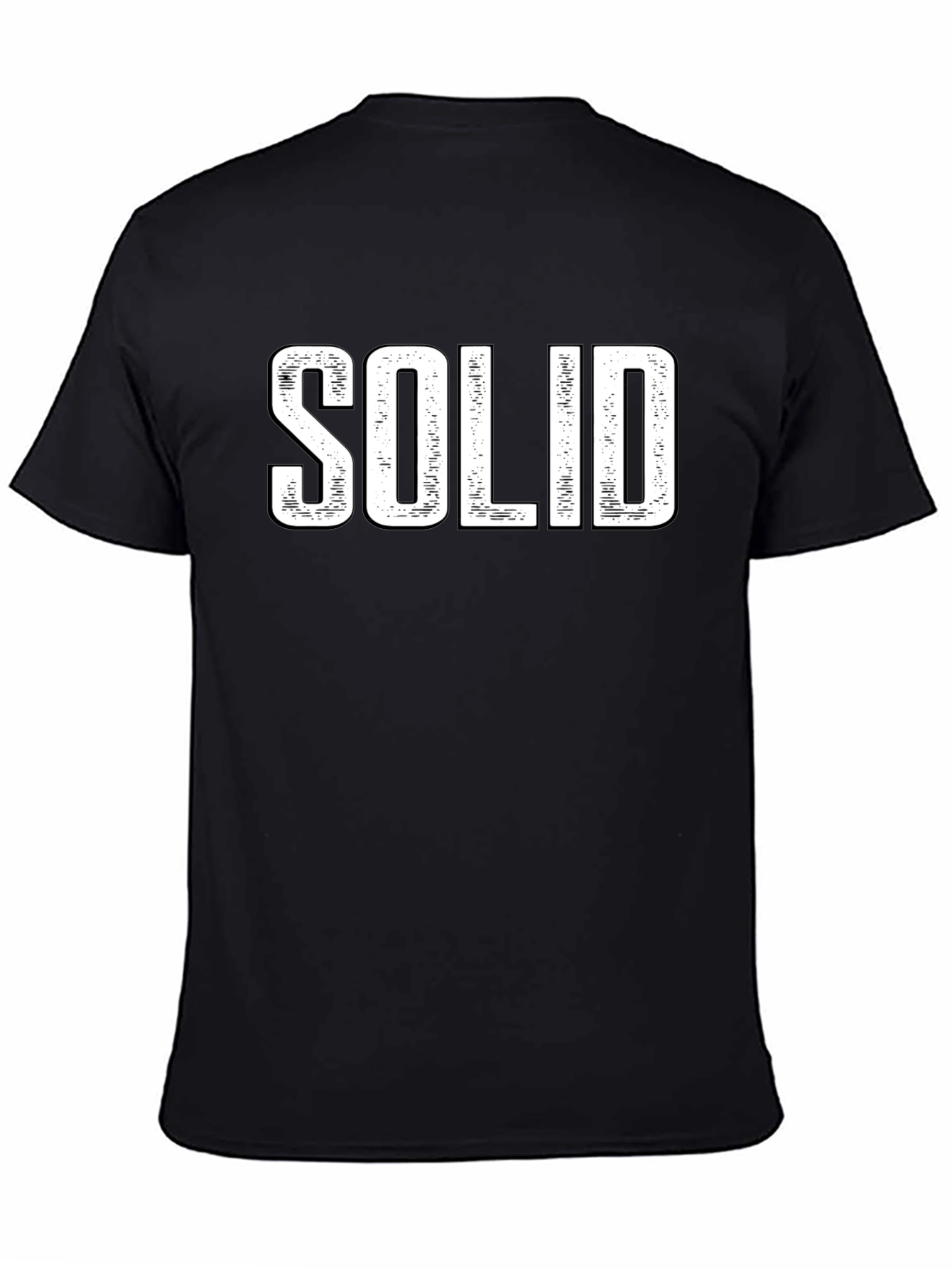 SOLID Graphic Print Mens Black T-Shirt