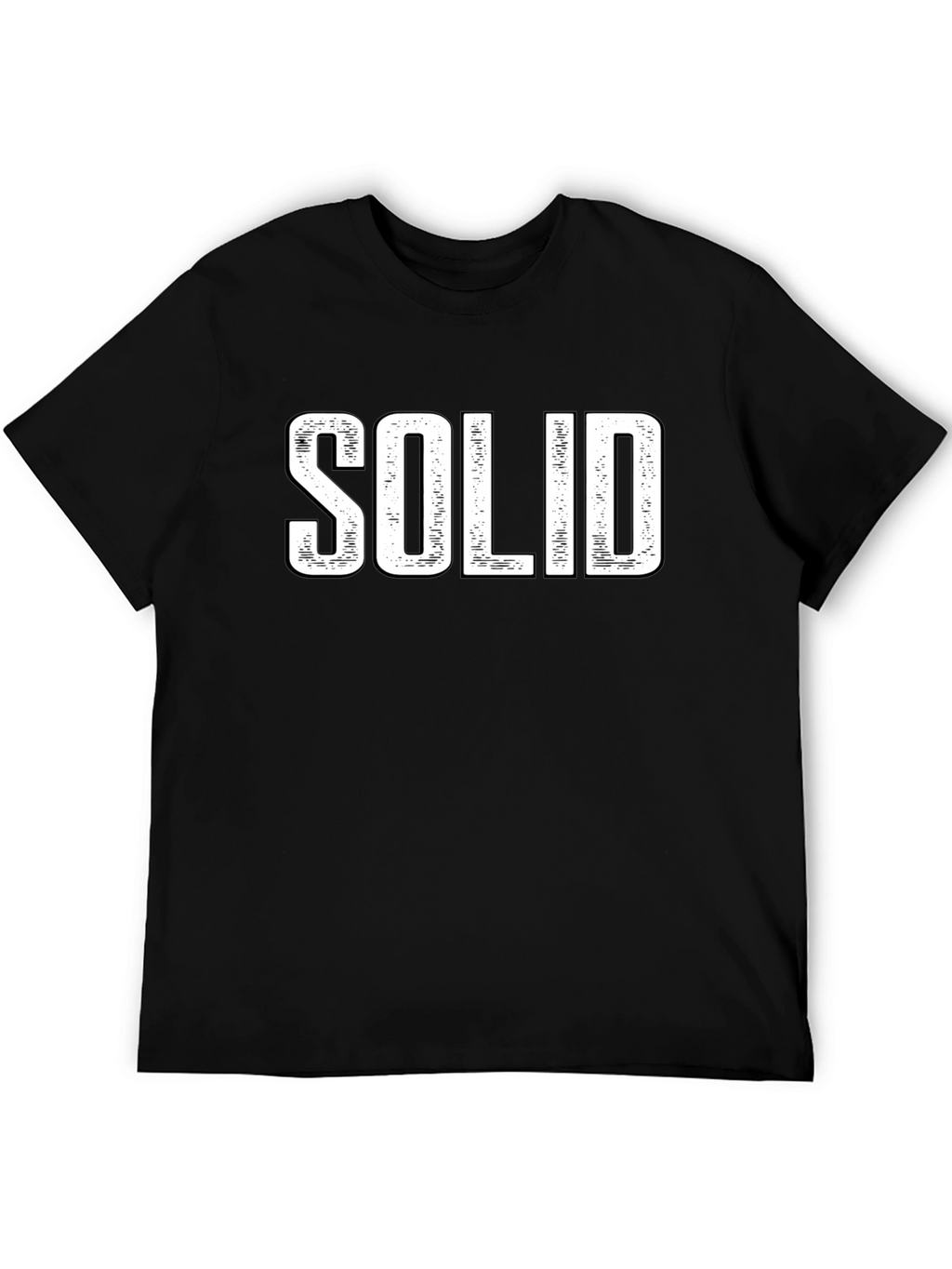 SOLID Graphic Print Mens Black T-Shirt