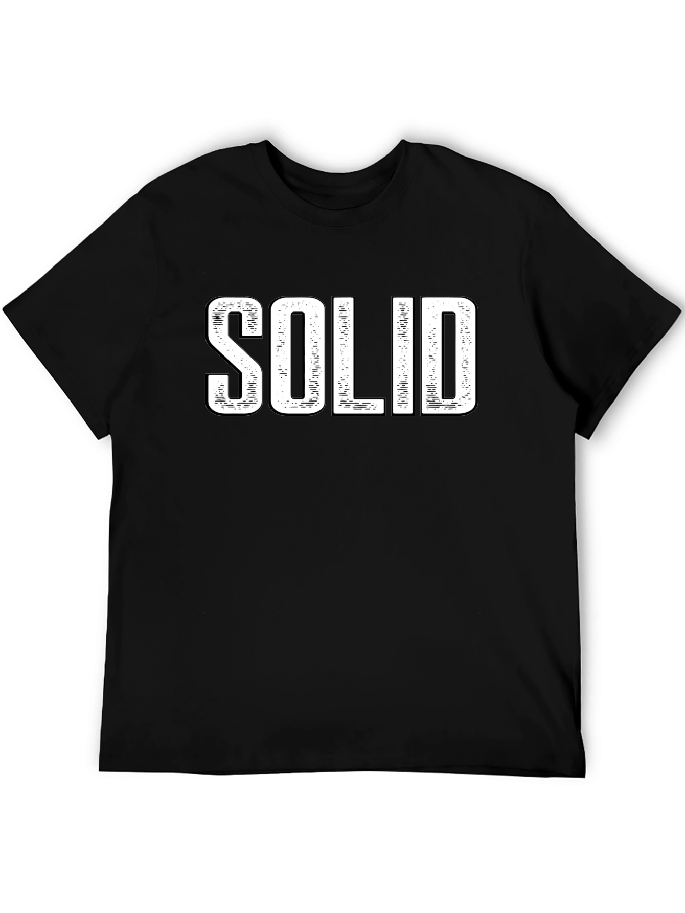 SOLID Graphic Print Mens Black T-Shirt