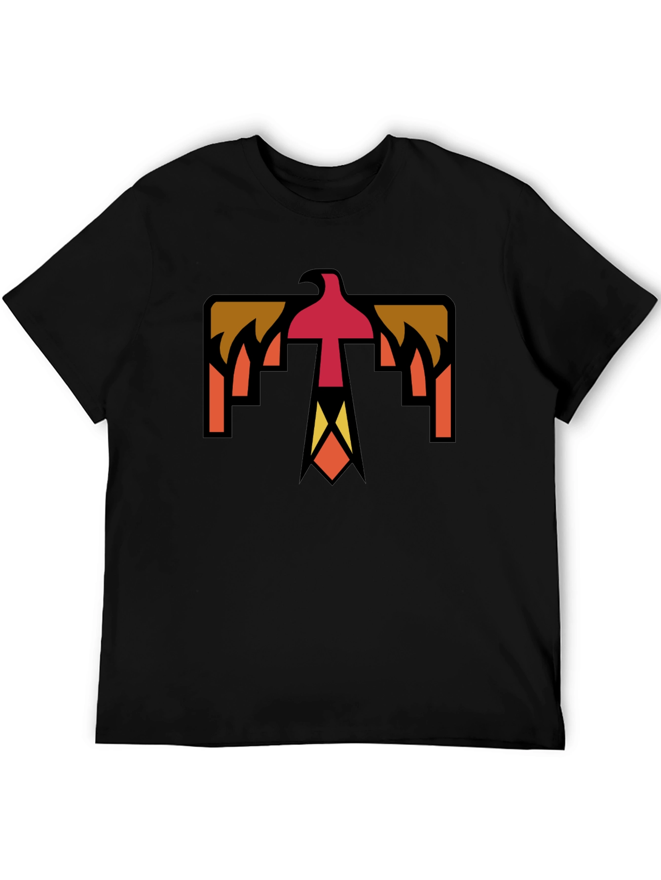 Geometric Thunderbird Graphic Tee - Black