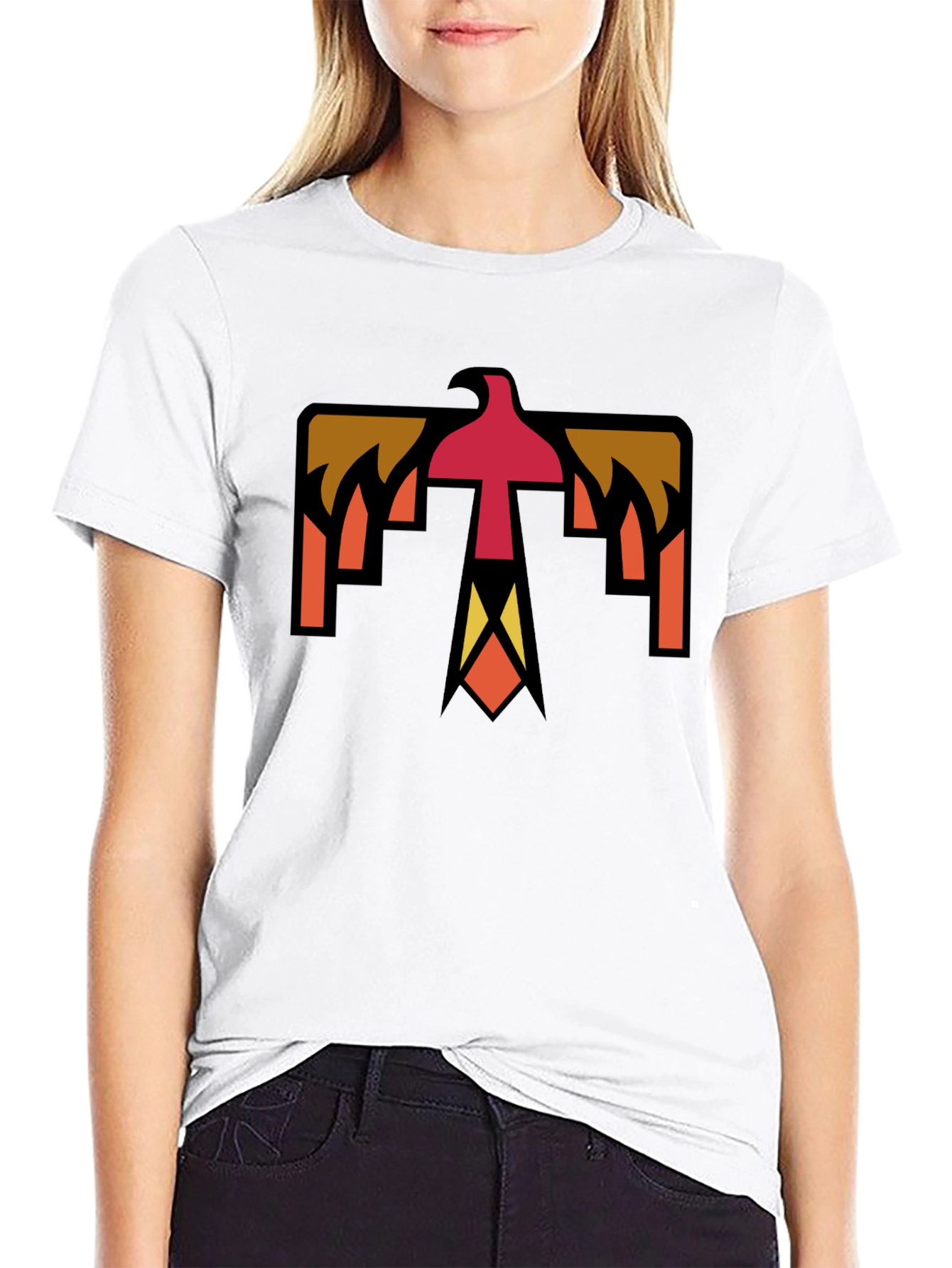 Geometric Thunderbird Graphic Tee - Black