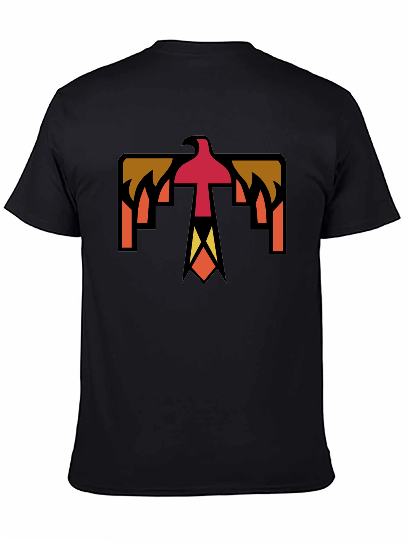 Geometric Thunderbird Graphic Tee - Black