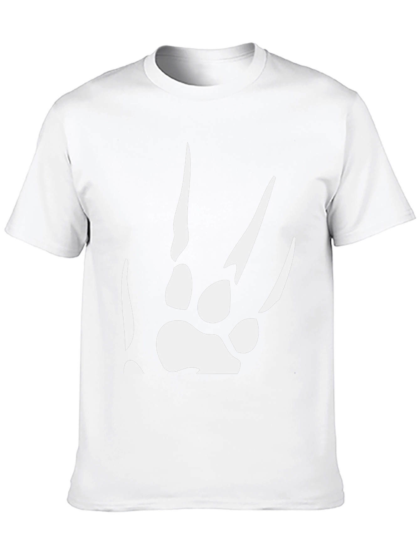 Black T-Shirt with White Paw Print Design