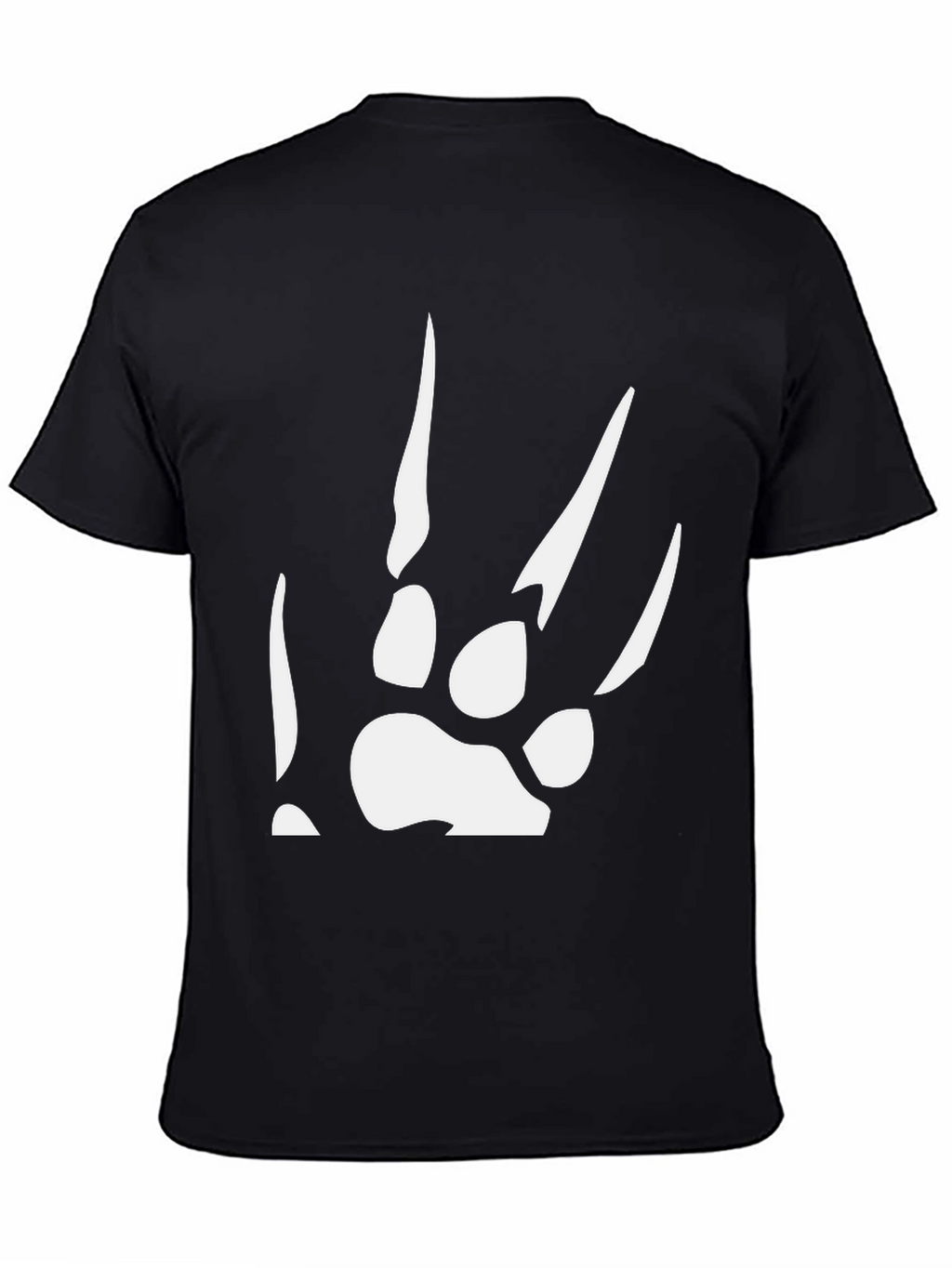 Black T-Shirt with White Paw Print Design