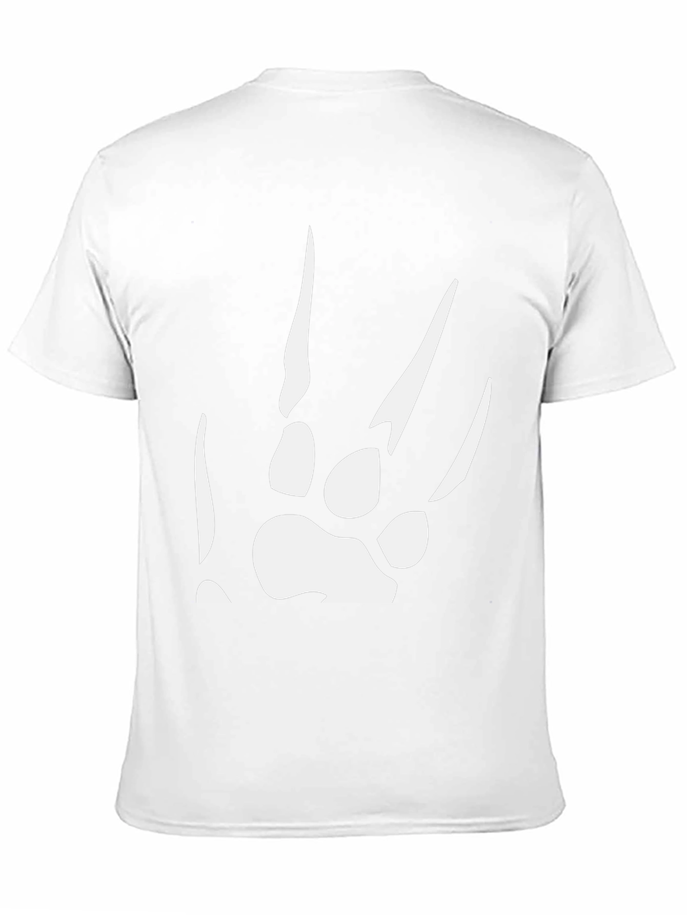 Black T-Shirt with White Paw Print Design