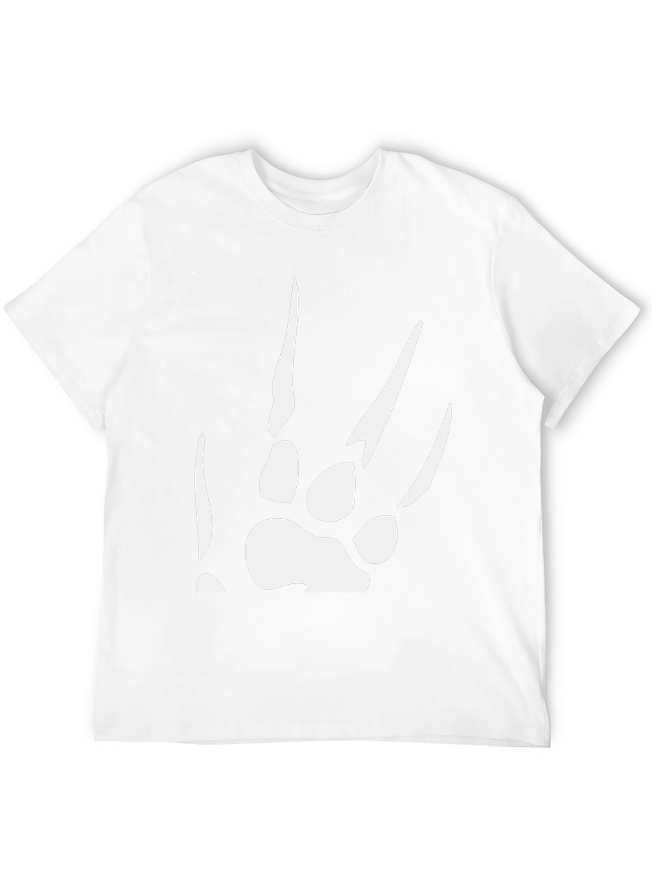 Black T-Shirt with White Paw Print Design