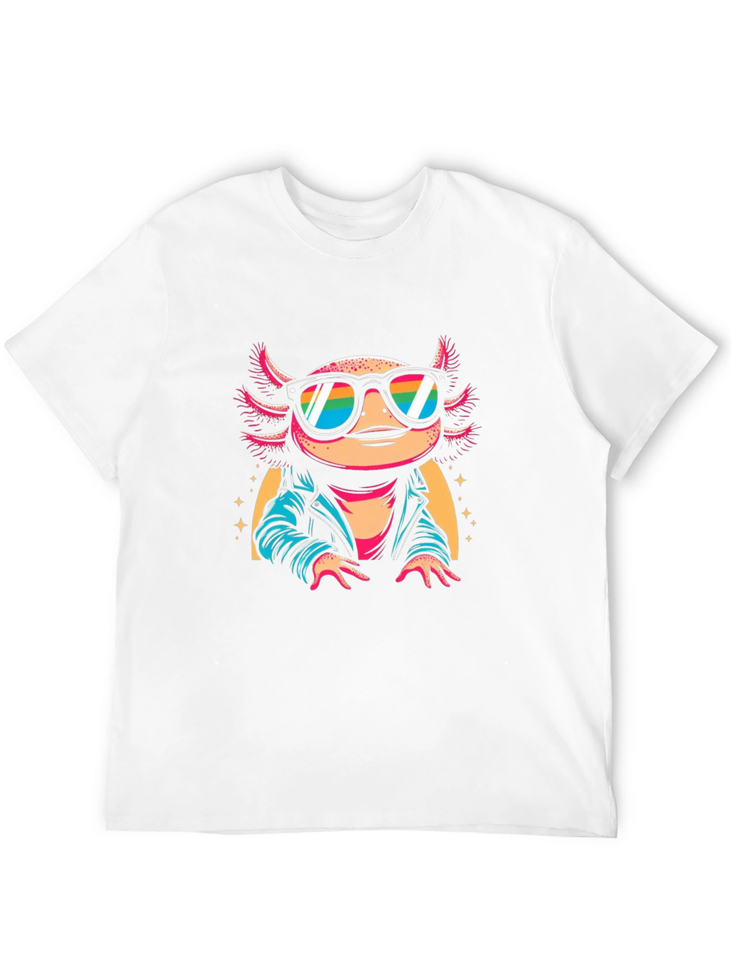 Cool Axolotl T-Shirt - Rainbow Sunglasses