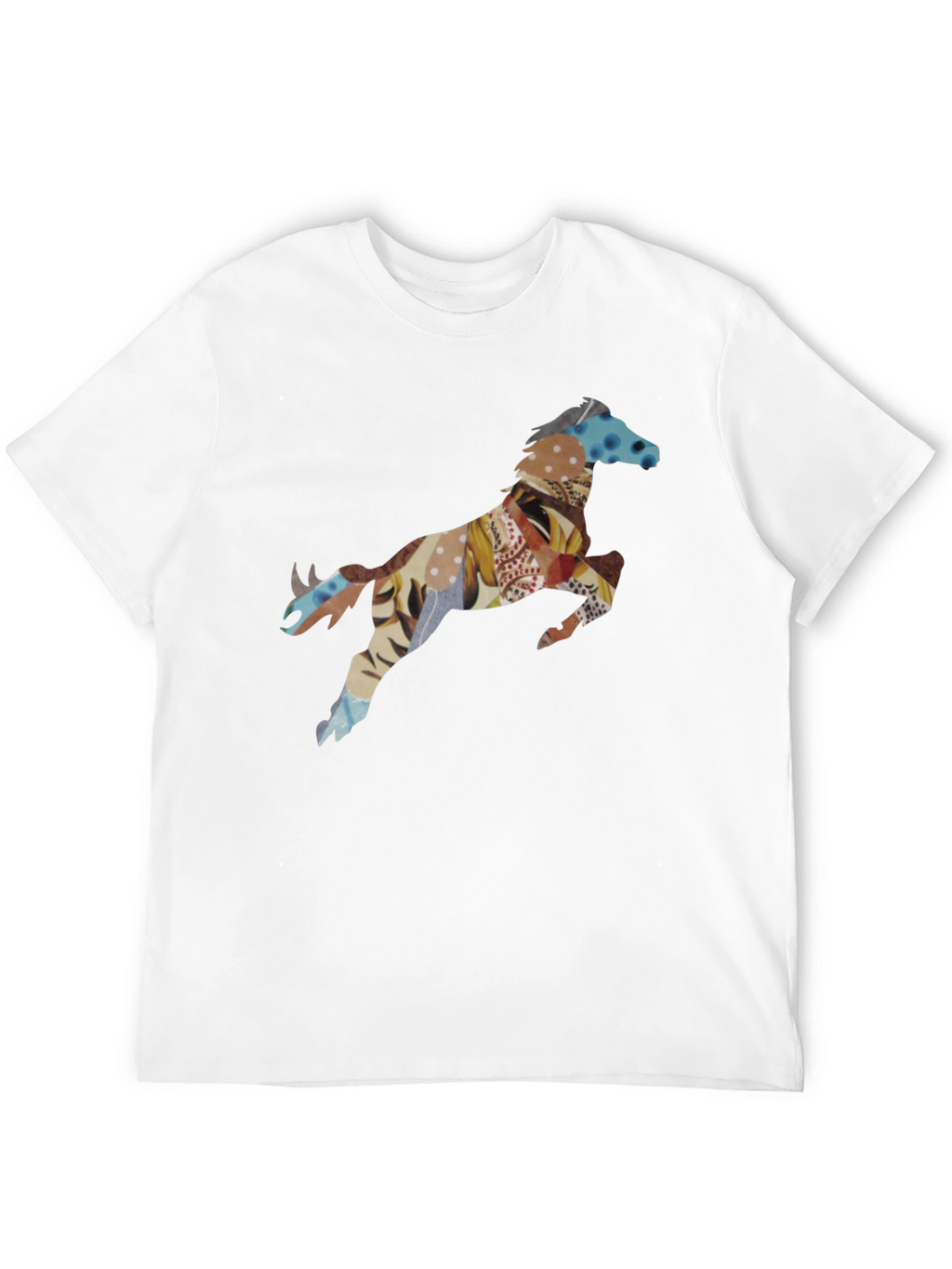 Black T-Shirt with Horse Print