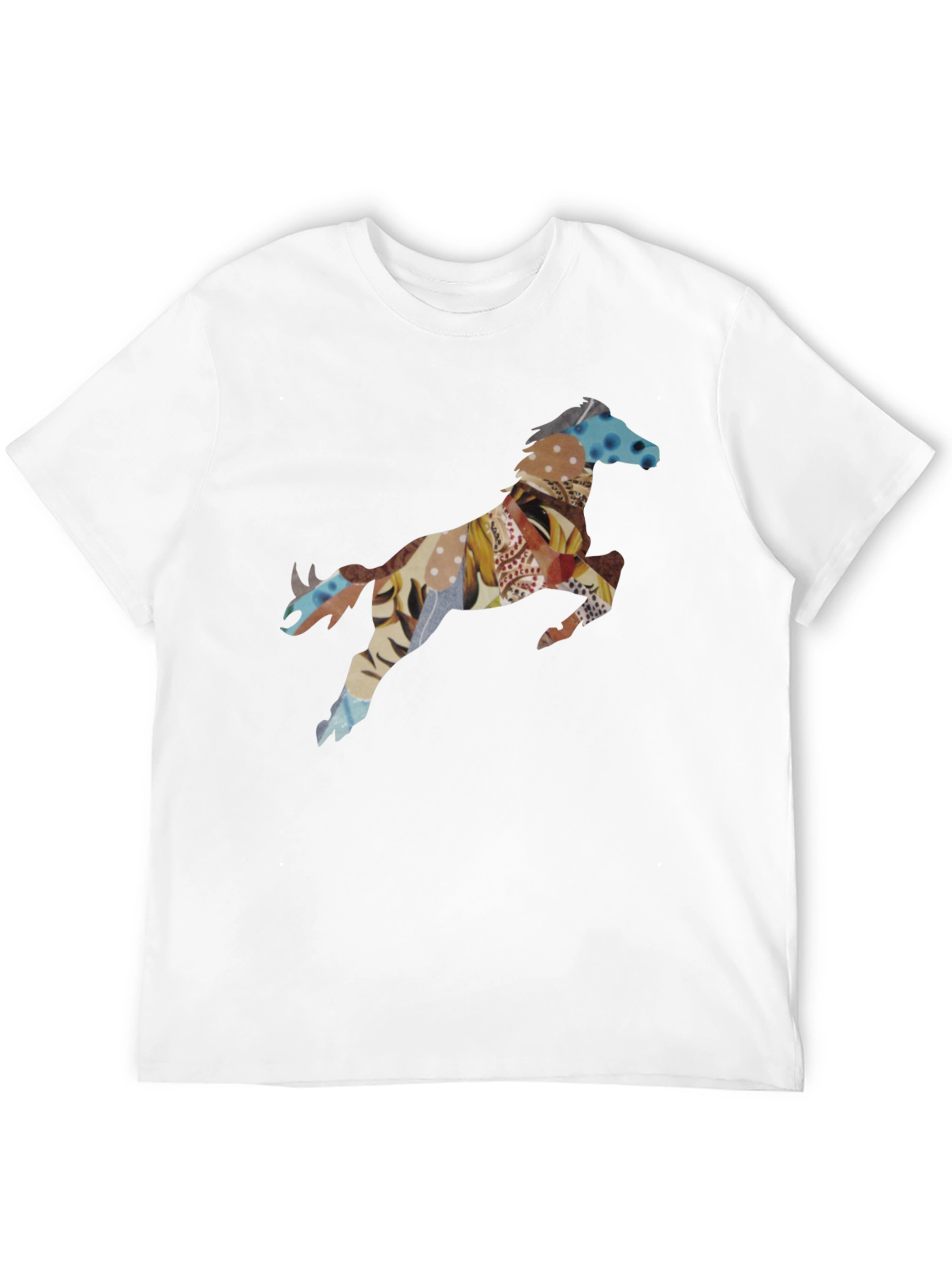 Black T-Shirt with Horse Print