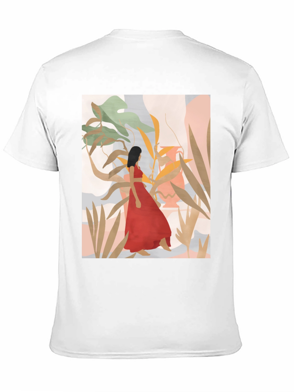 Botanical Woman Graphic Black T-Shirt