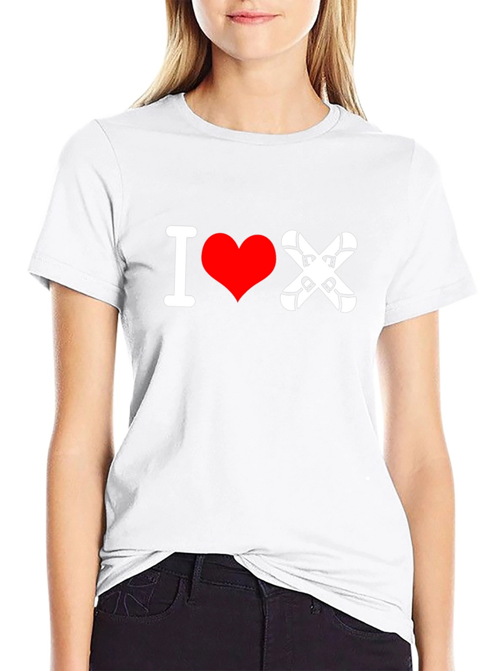 I Love Skiing T-Shirt - Black Cotton Tee