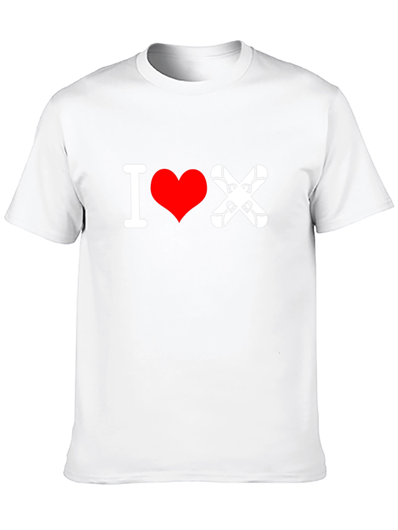 I Love Skiing T-Shirt - Black Cotton Tee