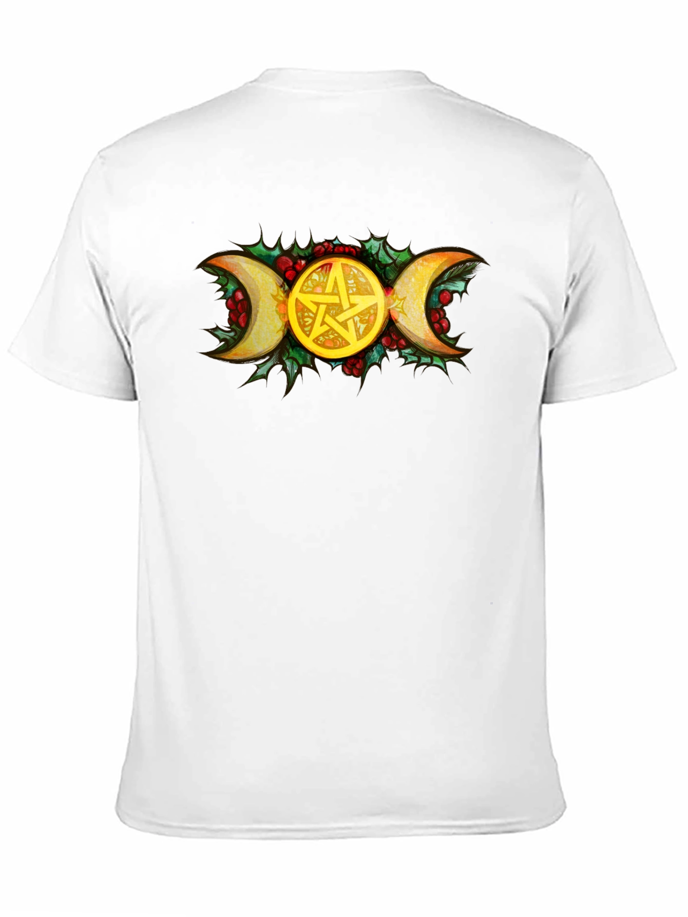 Triple Moon Goddess Pentacle Black T-Shirt