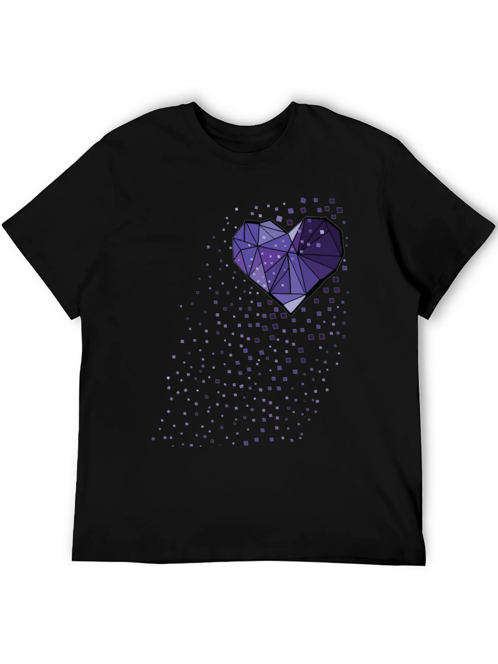 Geometric Heart Tee - Black Graphic T-Shirt