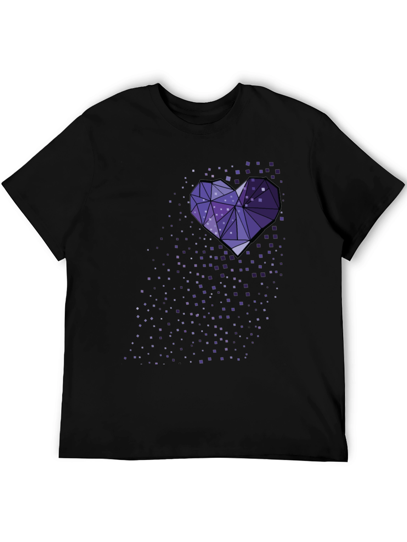 Geometric Heart Tee - Black Graphic T-Shirt