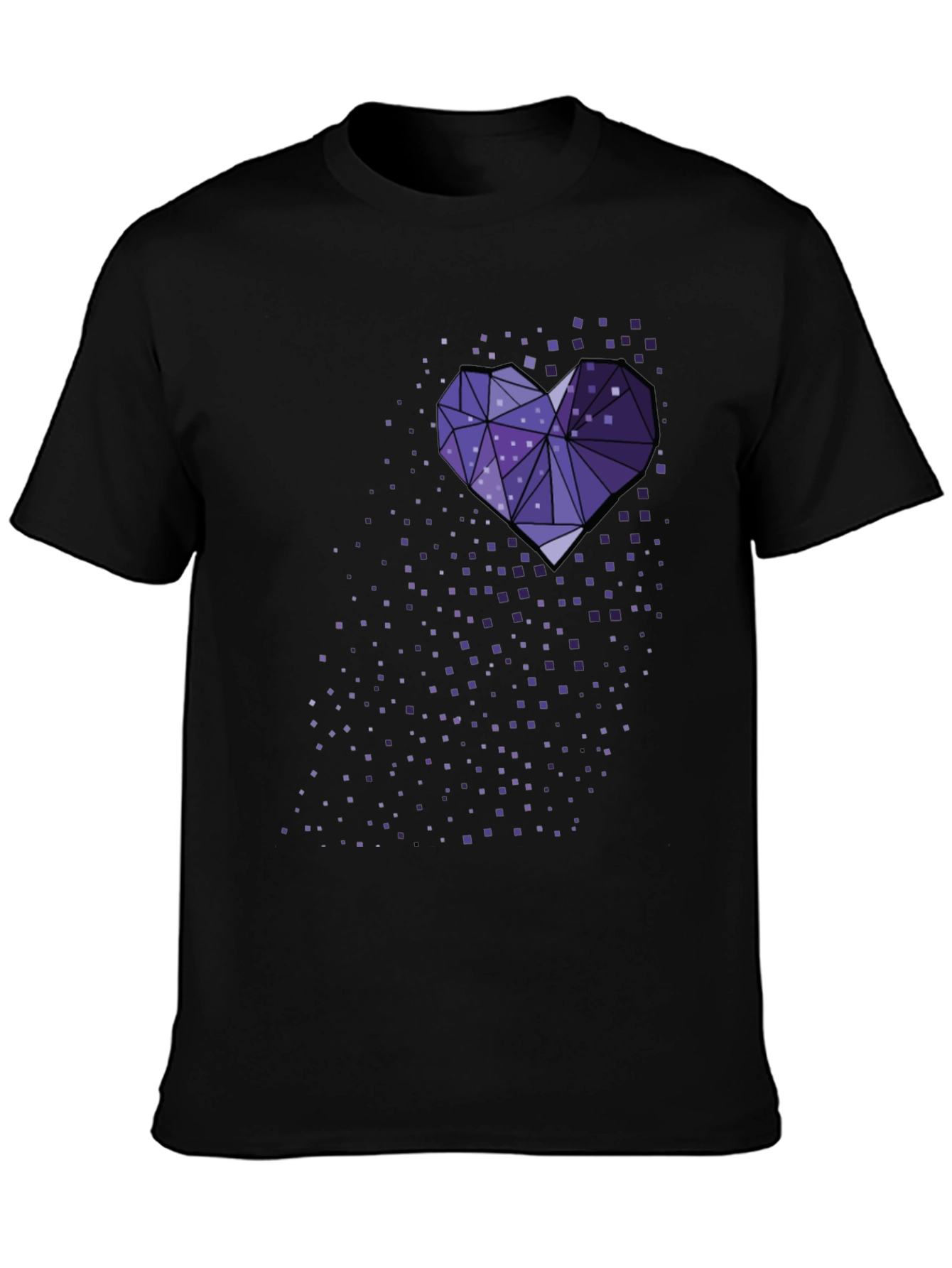 Geometric Heart Tee - Black Graphic T-Shirt