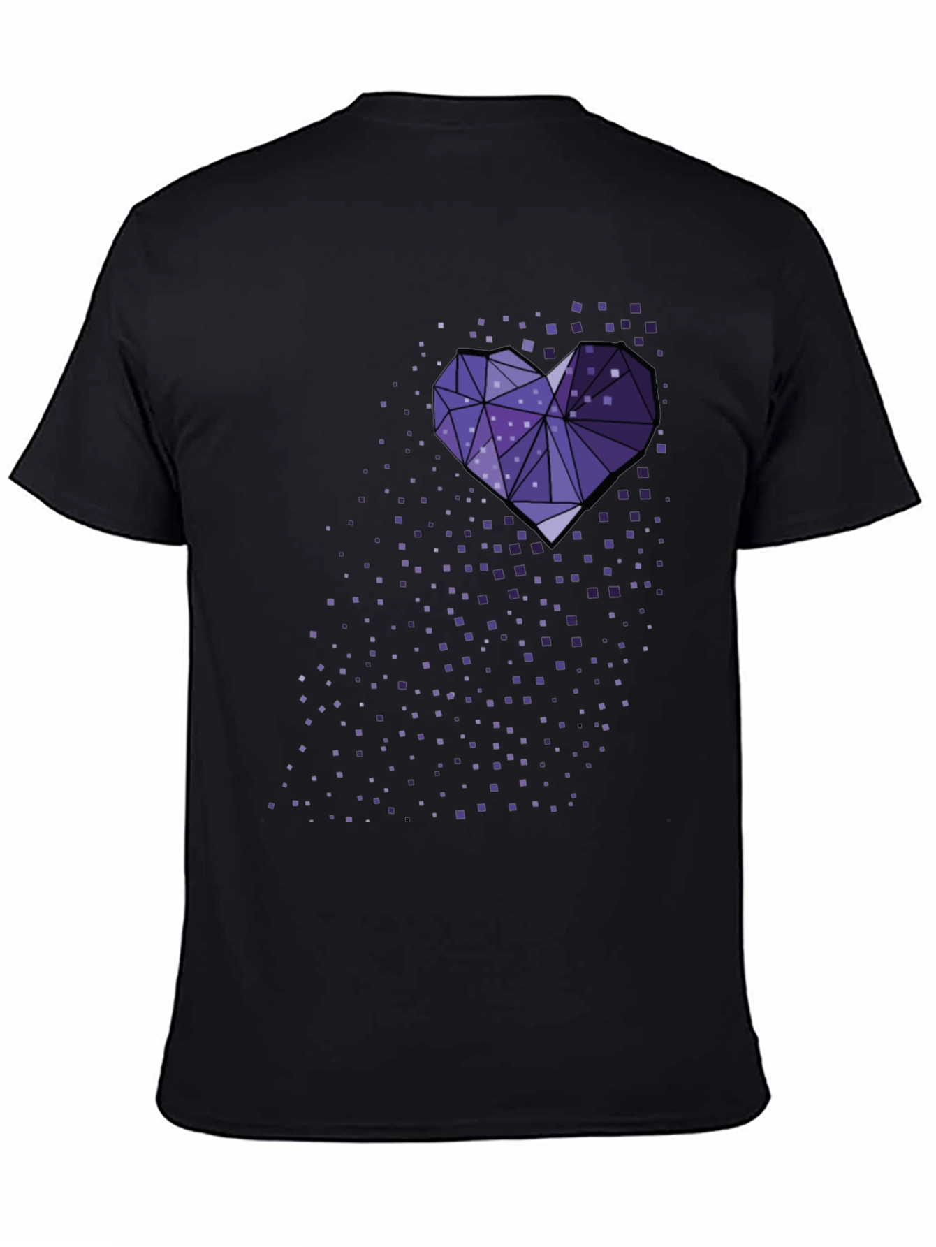 Geometric Heart Tee - Black Graphic T-Shirt