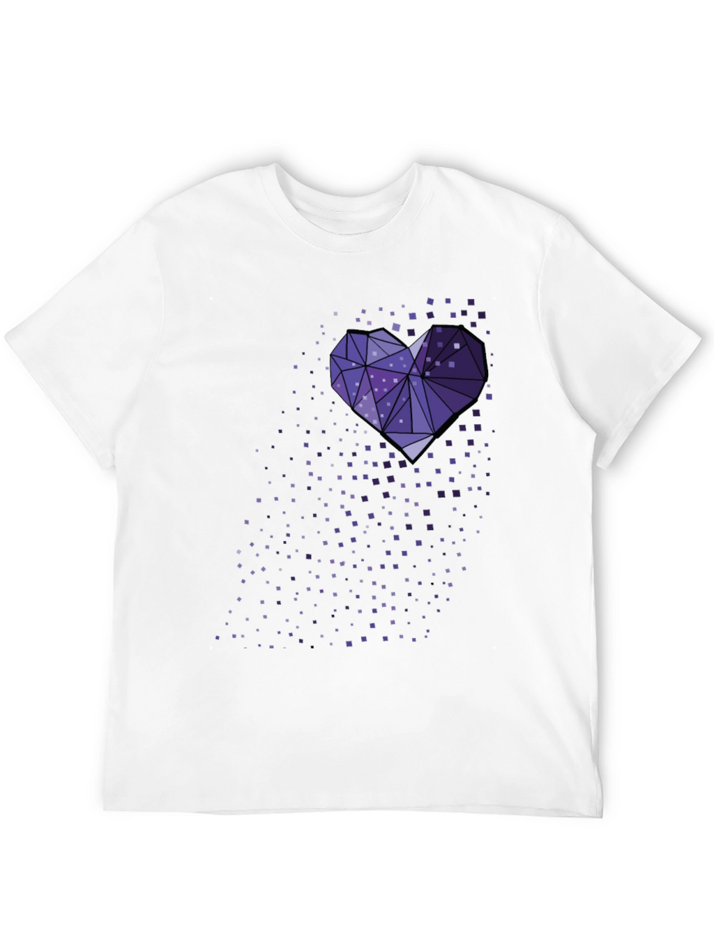 Geometric Heart Tee - Black Graphic T-Shirt