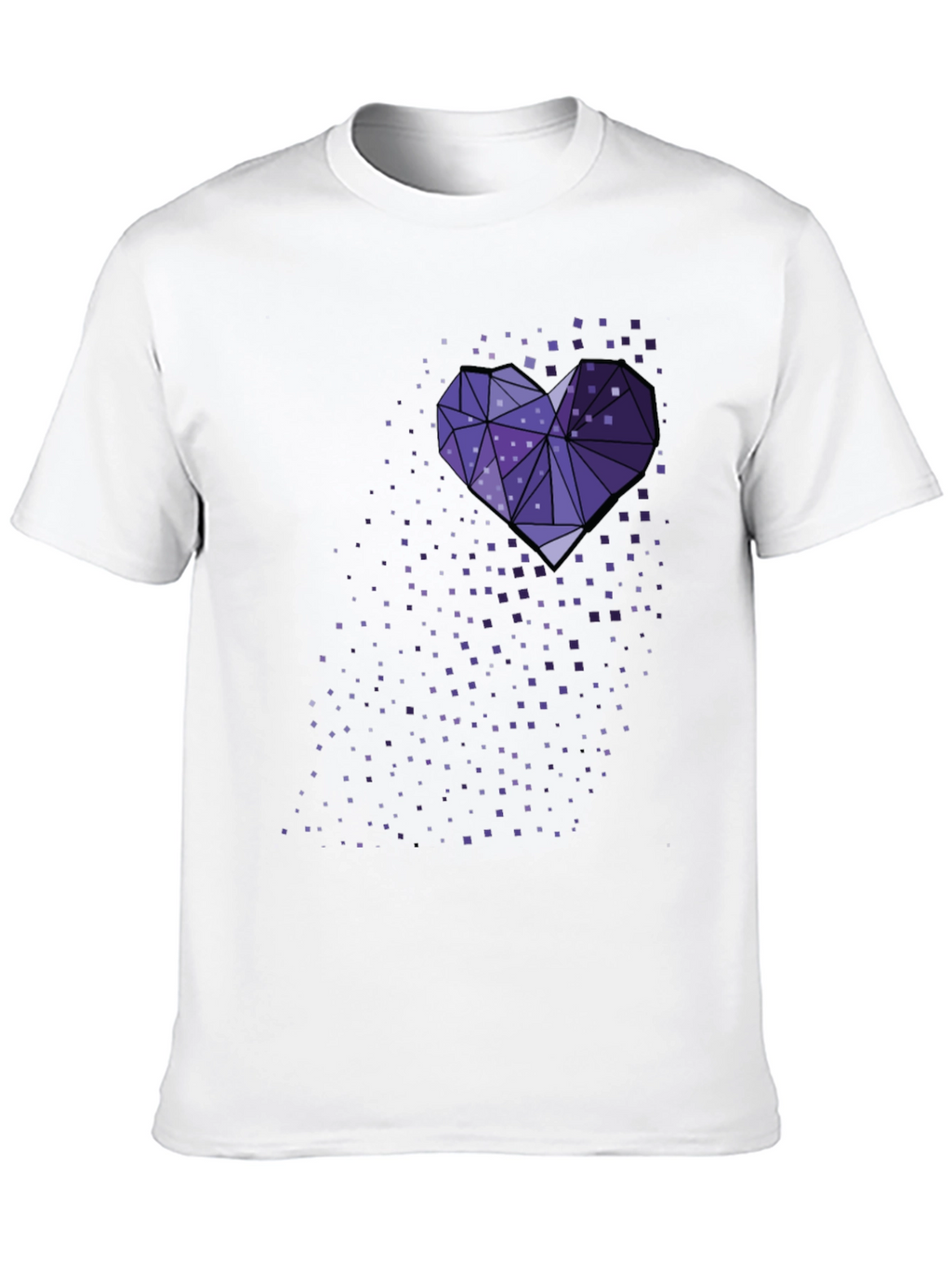 Geometric Heart Tee - Black Graphic T-Shirt