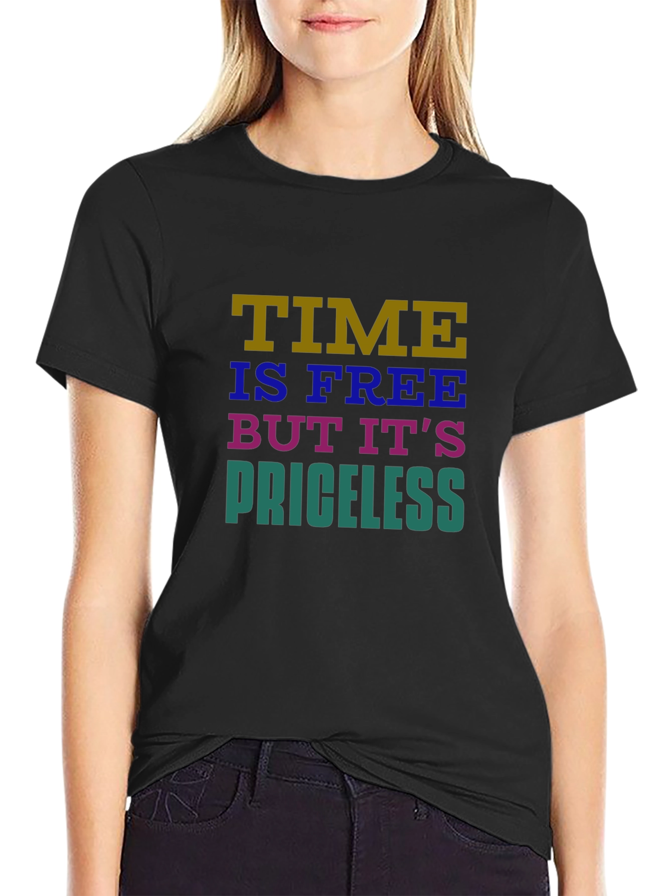 Time is Free Graphic T-Shirt - Black