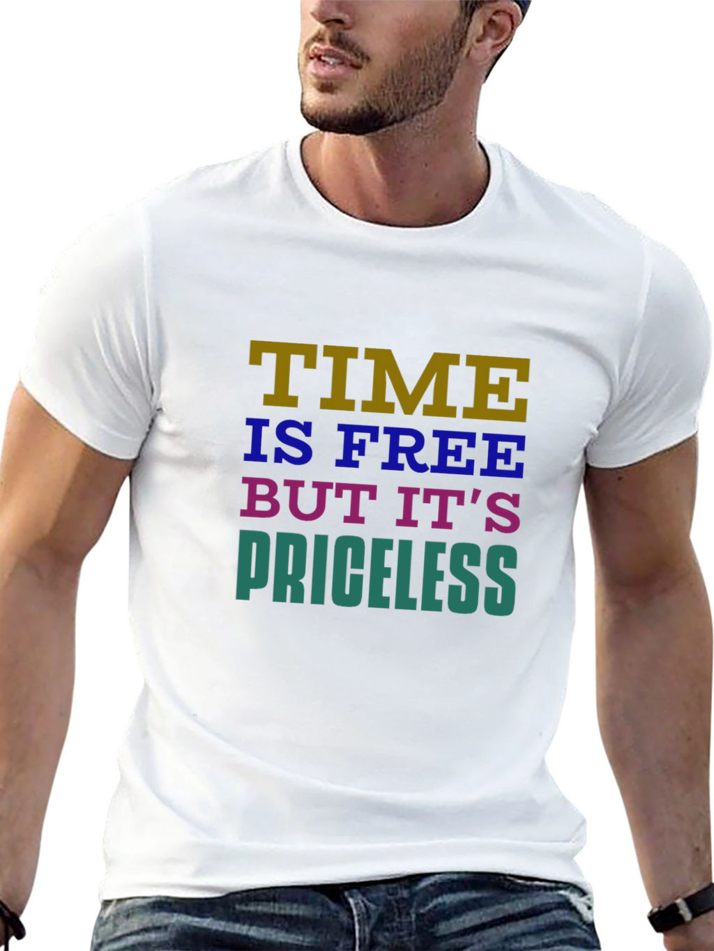 Time is Free Graphic T-Shirt - Black