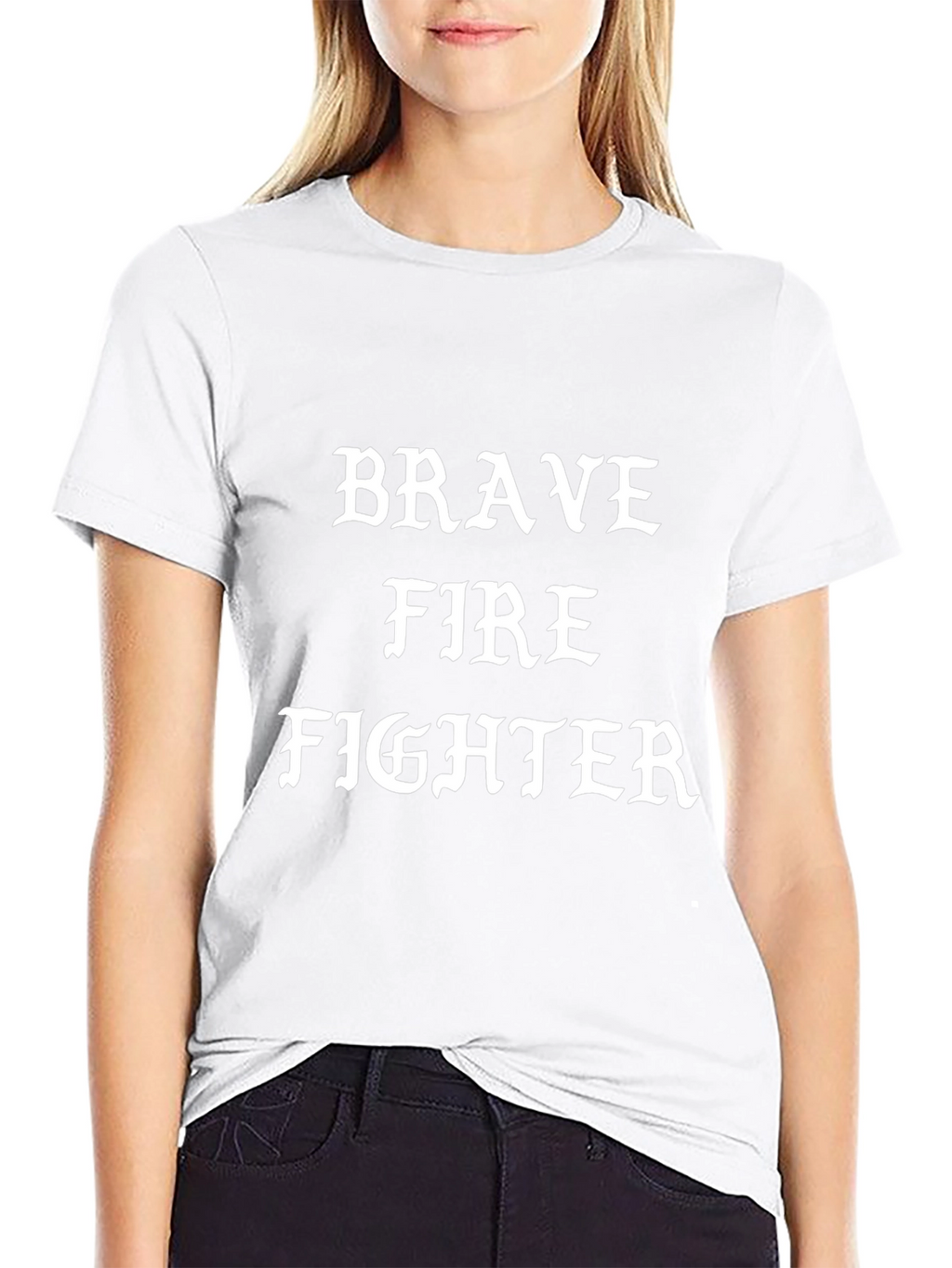 Brave Firefighter Graphic Tee - Black Cotton T-Shirt