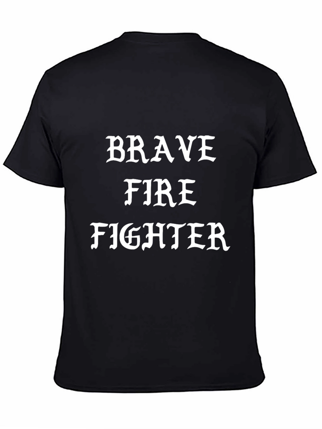 Brave Firefighter Graphic Tee - Black Cotton T-Shirt