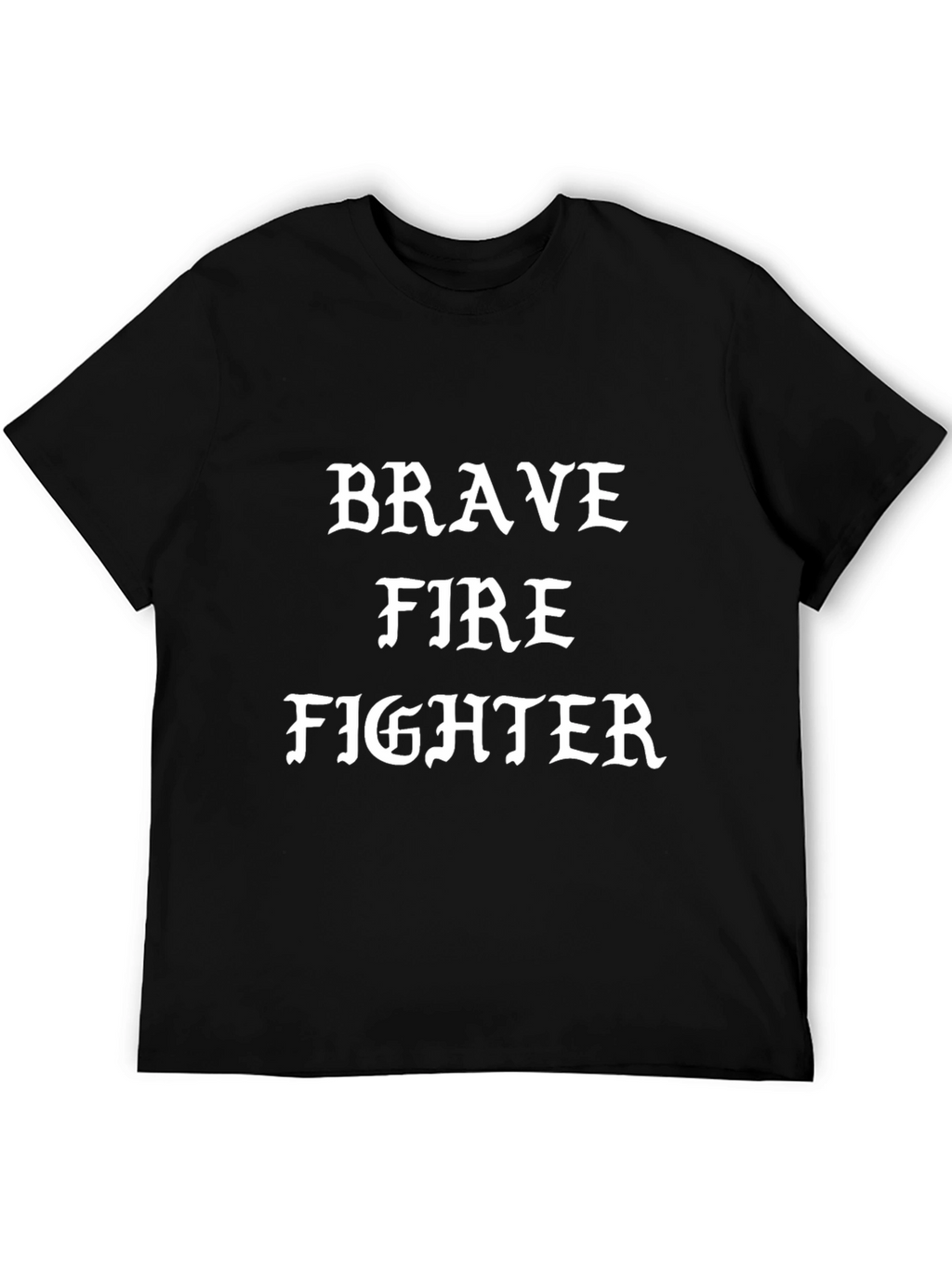 Brave Firefighter Graphic Tee - Black Cotton T-Shirt