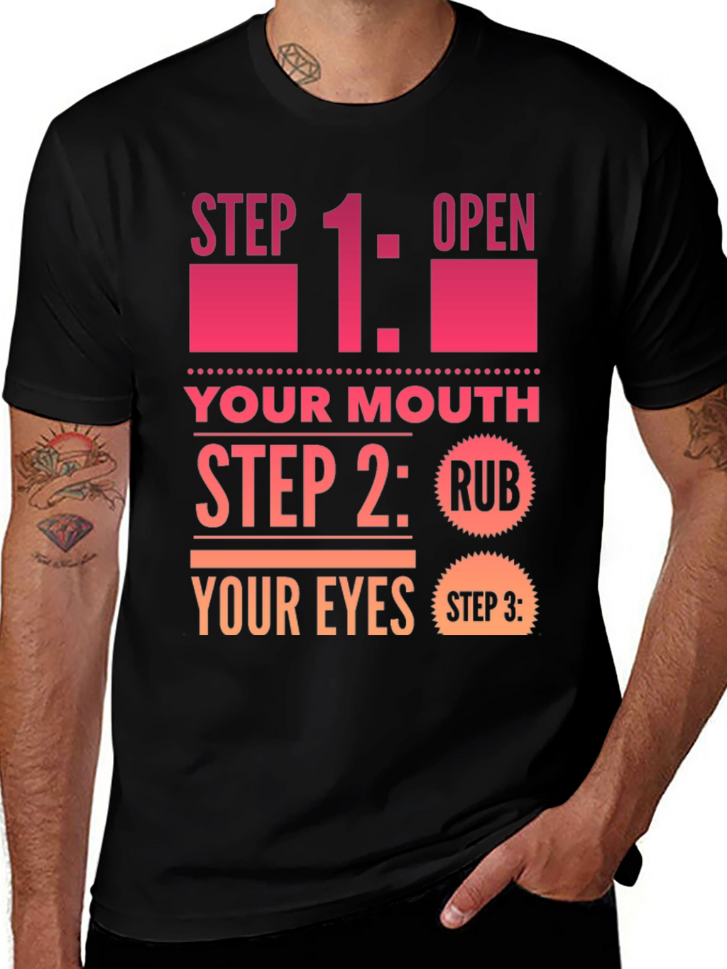 Funny Step By Step Graphic T-Shirt