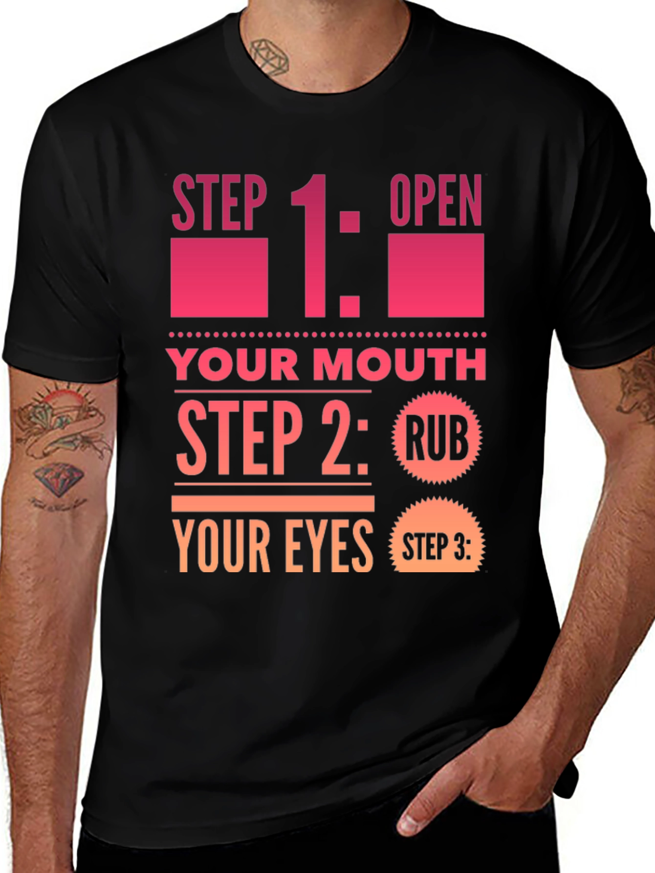 Funny Step By Step Graphic T-Shirt