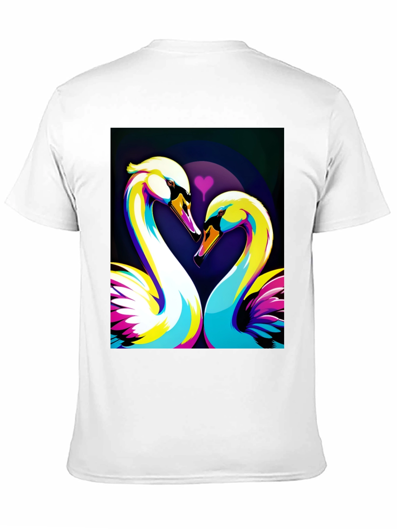 Swan Love Graphic Tee - Stylish Black T-Shirt