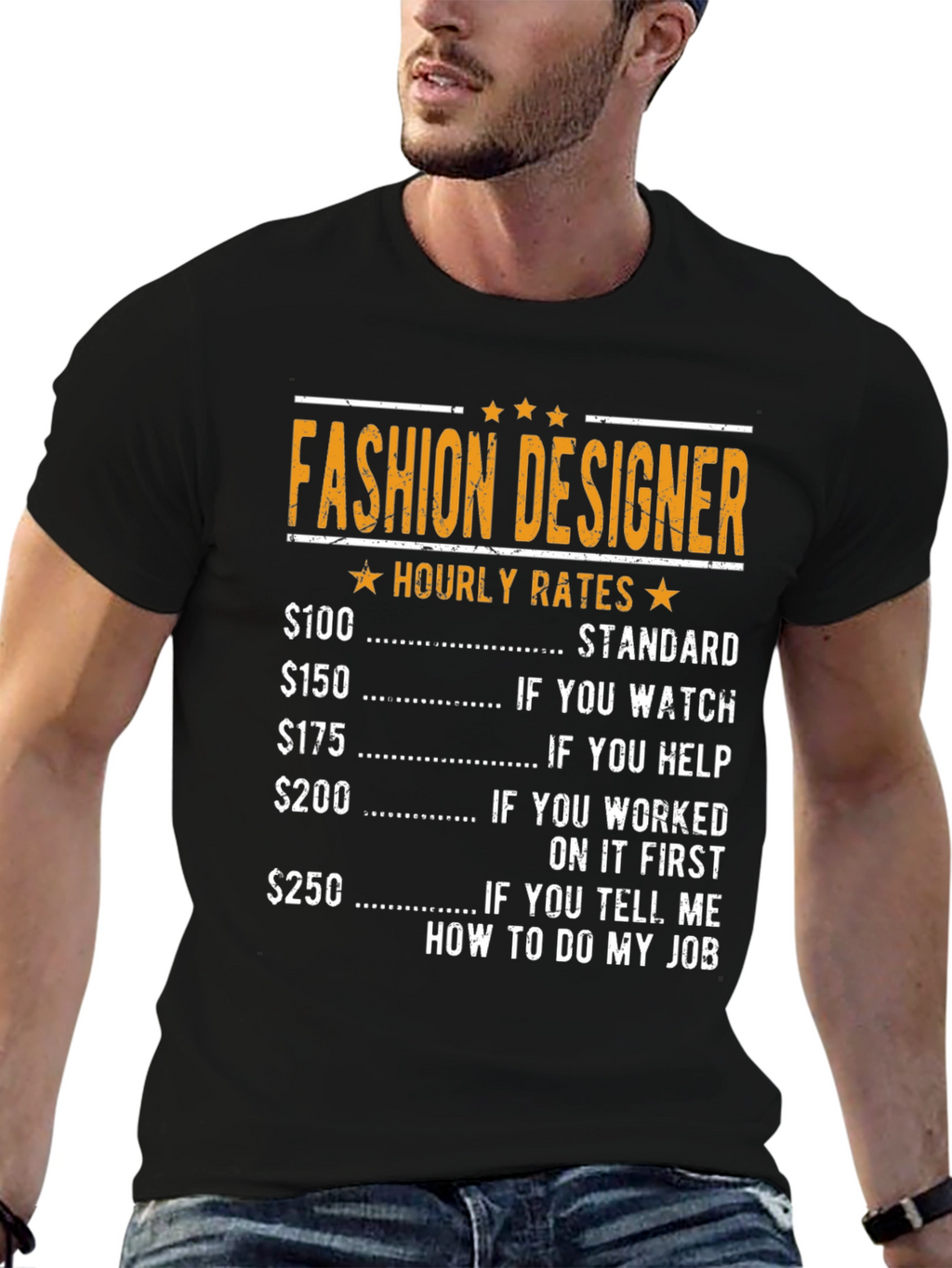Fashion Designer Hourly Rate Humor T-Shirt